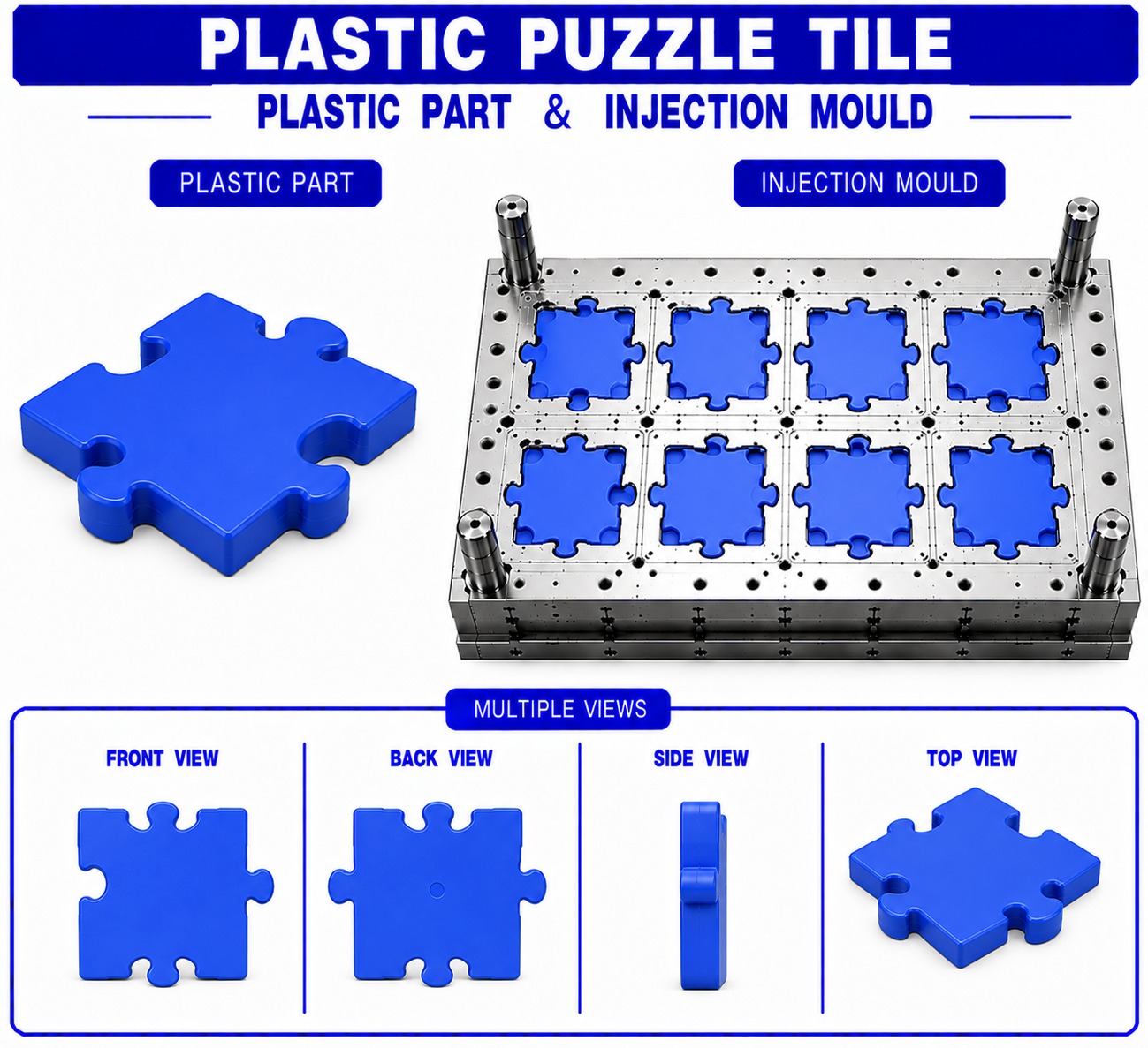 Plastic Puzzle Tile Mould and Moulding Service